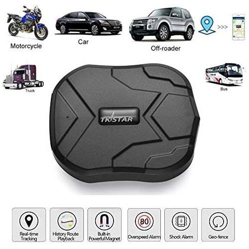  TK-STAR TKSTAR GPS Tracker with Strong Magnet for CarVehicleVan Truck Fleet Management GPS Locator Realtime Accurate Location Device Waterproof 90 Days Long Standby Remove Alarm Free Tra