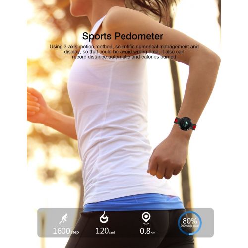  TKSTAR-Sports Fitness Tracker Touch Screen Watch Waterproof 25 Days Standby Alarm Bluetooth...