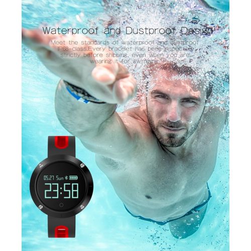  TKSTAR-Sports Fitness Tracker Touch Screen Watch Waterproof 25 Days Standby Alarm Bluetooth...