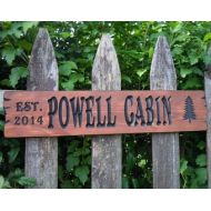 TKWoodcrafts Cabin Sign Last Name Personalized Wooden Carved Rustic Hunting Camp Outdoor Live Edge Wood Graphic Image Housewarming Gift 23 x 5 Pine 324