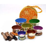 Chakra Healing Tibetan Singing Bowl Set~ Seven Chakra Color with Symbols ~Sizes from 2.5