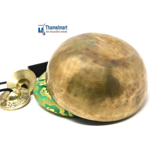  TM THAMELMART FOR BEAUTIFUL MINDS 7 Inches Antique Hand Hammered Tibetan Meditation Singing Bowl for Relaxing, Sound Bath, Mindfullness and Wellness - Yoga Old Bowl by Thamelmart명상종 싱잉볼