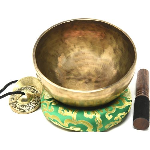  TM THAMELMART FOR BEAUTIFUL MINDS 7 Inches Antique Hand Hammered Tibetan Meditation Singing Bowl for Relaxing, Sound Bath, Mindfullness and Wellness - Yoga Old Bowl by Thamelmart명상종 싱잉볼