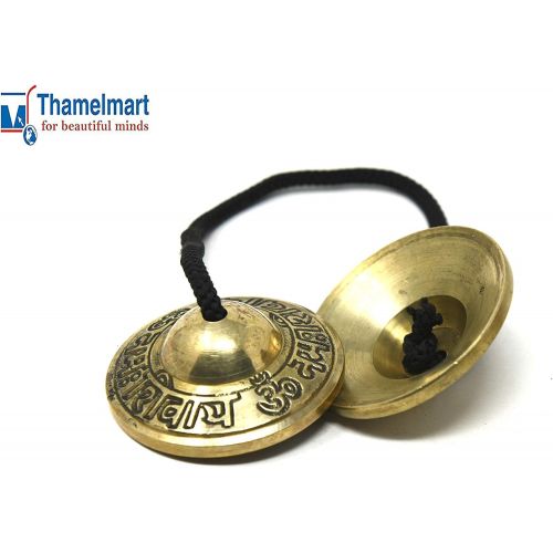  TM THAMELMART FOR BEAUTIFUL MINDS 5 Inch Tibetan Meditation Yoga Singing Bowl Set with free Om Tingsha cymbals,wooden Mallet Silk Cushion and Carry bag from Nepal, Singing bowls.명상종 싱잉볼