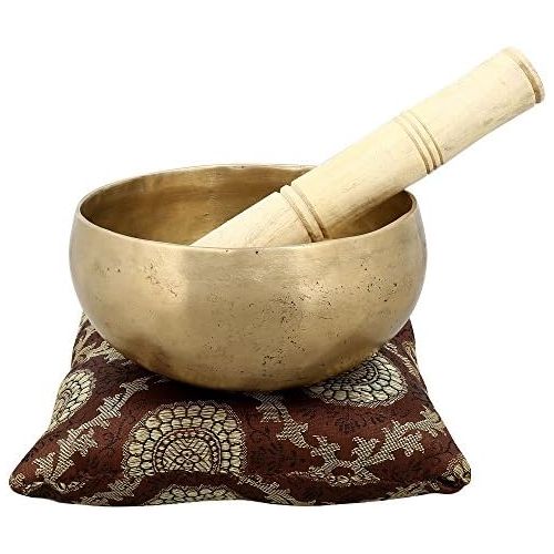  TM THAMELMART FOR BEAUTIFUL MINDS 5.5 Tibetan Singing Bowl for Meditation, Sound Healing, Yoga & Sound Therapy. Made of 7 metals. Silk Cushion, Wooden Mallet, Box & Tingsha included by thamelmart명상종 싱잉볼