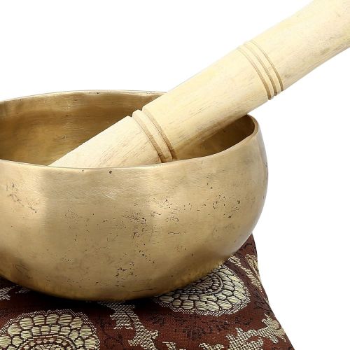  TM THAMELMART FOR BEAUTIFUL MINDS 5.5 Tibetan Singing Bowl for Meditation, Sound Healing, Yoga & Sound Therapy. Made of 7 metals. Silk Cushion, Wooden Mallet, Box & Tingsha included by thamelmart명상종 싱잉볼