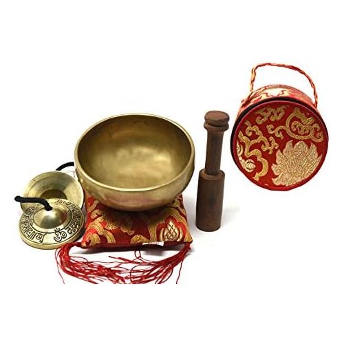 TM THAMELMART FOR BEAUTIFUL MINDS 4.5 Tibetan Singing Bowl for Meditation, Sound Healing, Yoga & Sound Therapy. Made of 7 metals. Cushion Suede leather Wooden Mallet, Box & Tingsha nincluded Thamelmart … (4.5 Inch명상종 싱잉볼