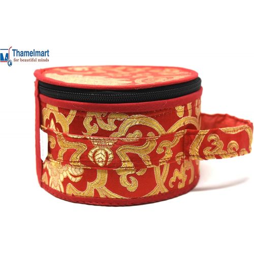  TM THAMELMART FOR BEAUTIFUL MINDS 4.5 Tibetan Singing Bowl for Meditation, Sound Healing, Yoga & Sound Therapy. Made of 7 metals. Cushion Suede leather Wooden Mallet, Box & Tingsha nincluded Thamelmart … (4.5 Inch명상종 싱잉볼