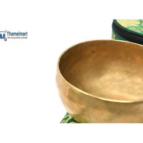  TM THAMELMART FOR BEAUTIFUL MINDS 6 Superb Crown Chakra Tibetan Singing Bowl for Meditation, Sound Healing, Yoga & Sound Therapy. Made of 7 metals. Cushion Suede leather Wooden Mallet, Box & Tingsha nincluded ~Nepa명상종 싱잉볼