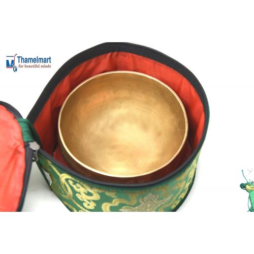  TM THAMELMART FOR BEAUTIFUL MINDS 6 Superb Crown Chakra Tibetan Singing Bowl for Meditation, Sound Healing, Yoga & Sound Therapy. Made of 7 metals. Cushion Suede leather Wooden Mallet, Box & Tingsha nincluded ~Nepa명상종 싱잉볼