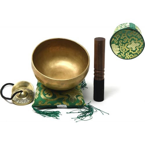  TM THAMELMART FOR BEAUTIFUL MINDS 6 Superb Crown Chakra Tibetan Singing Bowl for Meditation, Sound Healing, Yoga & Sound Therapy. Made of 7 metals. Cushion Suede leather Wooden Mallet, Box & Tingsha nincluded ~Nepa명상종 싱잉볼