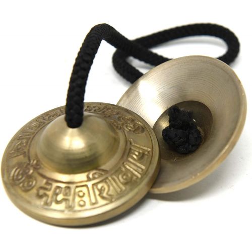  THAMELMART FOR BEAUTIFUL MINDS Om Nama Shiva Tingsha Cymbals 2.5 inch diameter