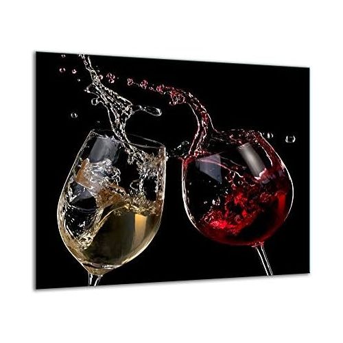  [아마존베스트]TMK Hob cover plate 60 x 52 one-piece glass electric hob induction hob protection splash guard glass plate decorative chopping board wine black