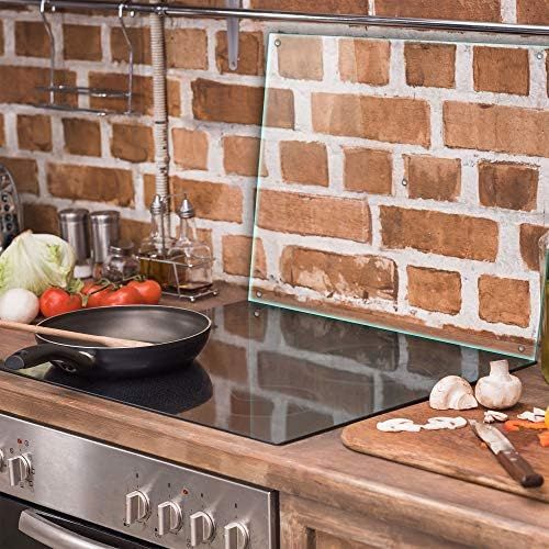  [아마존베스트]TMK Hob cover plate, one piece, 60 x 52 cm, ceramic hob cover, glass splash guard, glass plate, cooker, ceramic hob cover, transparent