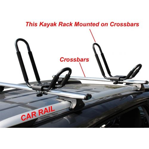  TMS 2 x Roof J Rack Kayak Boat Canoe Car SUV Top Mount Carrier w/Free Cell Phone Bag