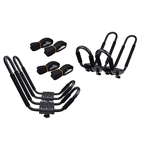  Lifetime Warranty TMS 2 Pairs J-Bar Rack HD Kayak Carrier Canoe Boat Surf Ski Roof Top Mount Car SUV Crossbar