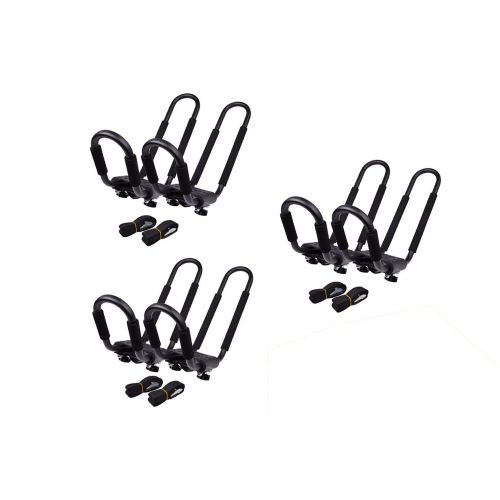  TMS 3 SETS ~ J-Bar Rack HD Kayak Carrier Canoe Boat Surf Ski Roof Top Mount Car SUV Crossbar