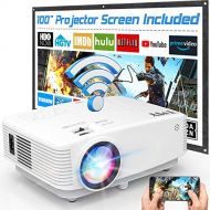 TMY WiFi Projector with 100″ Screen, 180 ANSI Brightness [Over 8000 Lumens], 1080P Full HD Enhanced Portable Projector Compatible with TV Stick Smartphone Tablet HDMI USB for Outdo