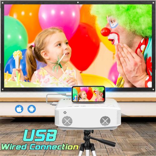  TMY WiFi Projector with 100″ Screen, 180 ANSI Brightness [Over 8000 Lumens], 1080P Full HD Enhanced Portable Projector Compatible with TV Stick Smartphone Tablet HDMI USB for Outdo