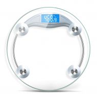 TMY Electronic scale Household Glass Electronic Scales Weight Measurement Called Round Luminous Display Can Be Connected to Mobile Phones (Color : Clear)