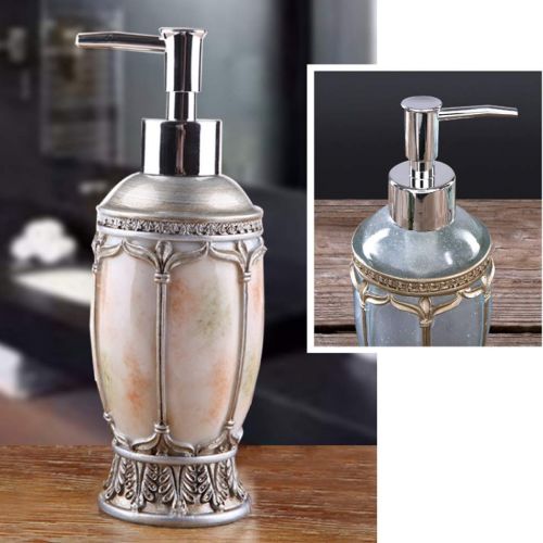  TMY soap dispenser European Resin Soap Dispenser Carved Hand Sanitizer Press Pack Empty Bottle Lotion Bottle Creative Shampoo Shower Gel (Color : Blue)