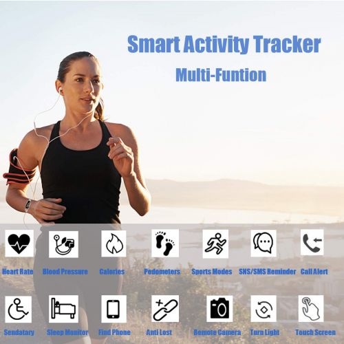  TMYIOYC Fitness Tracker, Activity Tracker Watch with Pedometer, Call and Message Reminder, Heart Rate Monitor, Calorie Counter, Anti-Lost, Smart Bracelet Fitness Band Watch for Wom