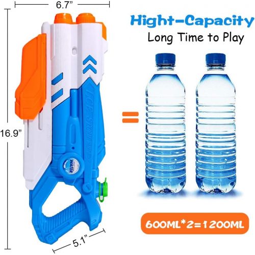  TNELTUEB Super Water Gun for Kids, 1200CC High Capacity Water Soaker Blaster Squirt Gun 35 Feet Long Range Fast Trigger Summer Toys for Adults Boys Girls Swimming Pools Party Outdoor Beach