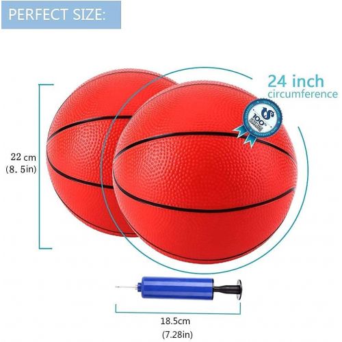  TNELTUEB Pool Basketball Replacement 8.5 Inch Mini Pool Basketballs Ball Hoop Indoor Outdoor Toy , Fits All Standard Swimming Pool Basketball Hoop Pool Game Toy Water Games( 2 Ball