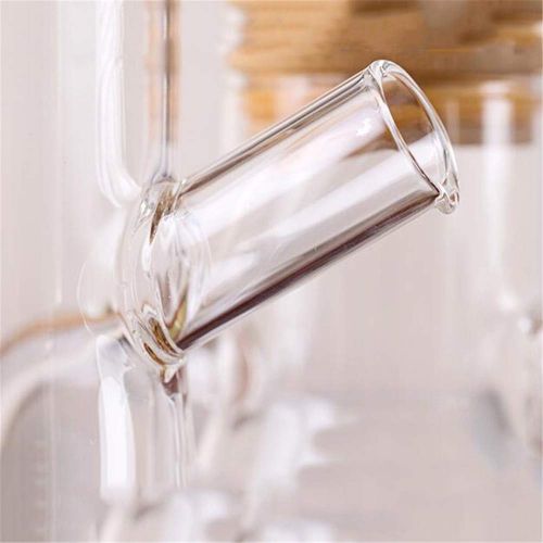  TNKML Spice Jar High Borosilicate Glass with Scale Oil Pot Kitchen with Lid Leak-Proof Seasoning Bottle Sesame Oil Bottle, 700Ml