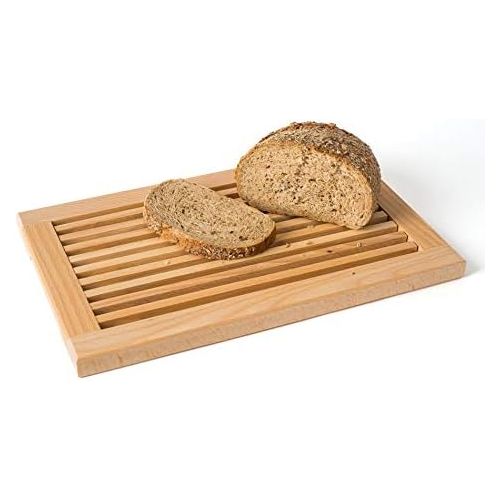  [아마존베스트]TNNature Bread Chopping Board with Crumb Groove and Crumb Catcher Beech Wood 40 x 25 x 2.5 cm