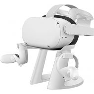 TNP VR Headset Stand for Oculus Quest 2 Holder Touch Controller Display Stand Docking Station White, Meta Quest 2/ Quest/Rift/Rift S/Samsung Odyssey VR Stand/Valve Index/HTC Vive/Valve Index