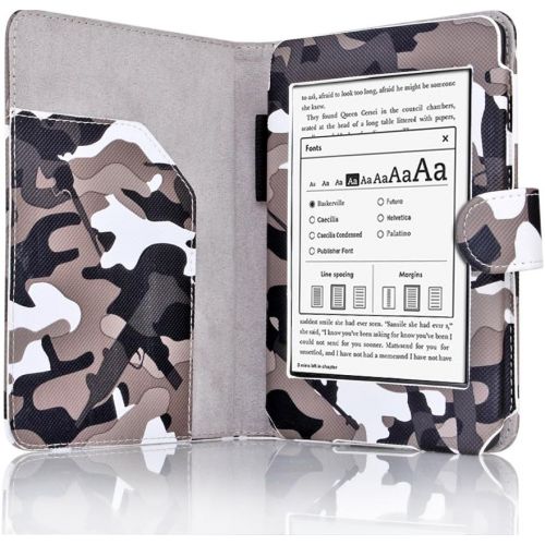  [아마존베스트]TNP Products Amazon Kindle Paperwhite Case Camouflage Black&Gray - Slim Folio PU Leather Smart Cover Stand Amazon All-New Kindle Paperwhite (Both2012and2013 versions) Auto Sleep Wake Feature an