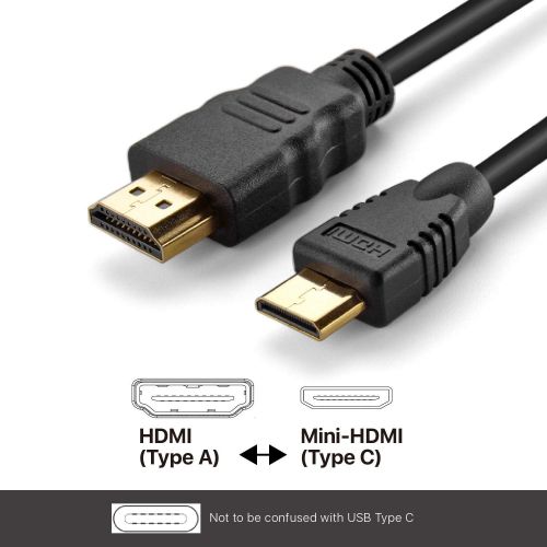  TNP Products TNP Mini HDMI to HDMI Cable (10 Ft) Adapter - High Speed Video Audio AV HDMI Male C to Male A Premium Connector Converter Adaptor Cord Supports 3D, ARC