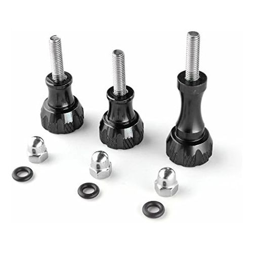  TNP Products TNP GoPro Thumb Screw Set (Black) - Aluminum Alloy Thumbscrew Knob Bolt Kit for GoPro Hero 9 8 7 6 5 4 3+ 3 2, GoPro Hero Session, SJCAM DJI Osmo HD Action Cameras - 3pcs 1x Long S