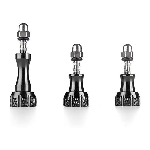  TNP Products TNP GoPro Thumb Screw Set (Black) - Aluminum Alloy Thumbscrew Knob Bolt Kit for GoPro Hero 9 8 7 6 5 4 3+ 3 2, GoPro Hero Session, SJCAM DJI Osmo HD Action Cameras - 3pcs 1x Long S