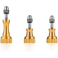 TNP Products TNP GoPro Thumb Screw Set (Gold) - Aluminum Alloy Thumbscrew Knob Bolt Kit for GoPro Hero 9 8 7 6 5 4 3+ 3 2, GoPro Hero Session, SJCAM DJI Osmo HD Action Cameras - 3pcs 1x Long Sc