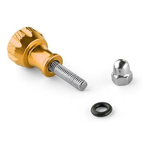  TNP Products TNP GoPro Thumb Screw Set (Gold) - Aluminum Alloy Thumbscrew Knob Bolt Kit for GoPro Hero 9 8 7 6 5 4 3+ 3 2, GoPro Hero Session, SJCAM DJI Osmo HD Action Cameras - 3pcs 1x Long Sc