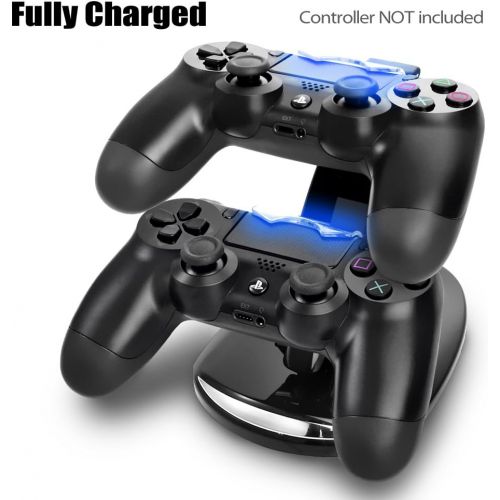  [아마존베스트]TNP Products TNP PS4 Controller Charge Station - 2x USB Simultaneous Charger Dual Charging Dock Cradle Stand Accessory for Sony Playstation 4 Gaming Control with LED Indicator + Micro Cable (Bl