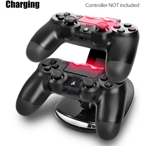  [아마존베스트]TNP Products TNP PS4 Controller Charge Station - 2x USB Simultaneous Charger Dual Charging Dock Cradle Stand Accessory for Sony Playstation 4 Gaming Control with LED Indicator + Micro Cable (Bl