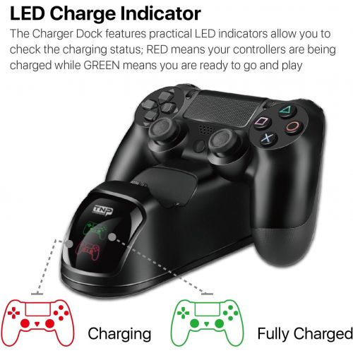  [아마존베스트]TNP Products TNP PS4 Controller Charging Station Dock Stand - USB Port Dual Charger Cradle Pad Base w/ USB Cable & LED Indicator for Sony Playstation 4 PS4 Pro PS4 Slim Wireless Gaming Controll