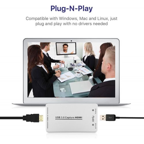  TNP Products TNP UH60 HDMI to USB 3.0 Capture Card Device Dongle - HDMI Full HD 1080P Video Audio to USB Adapter Converter Compatible with Windows Mac Linux