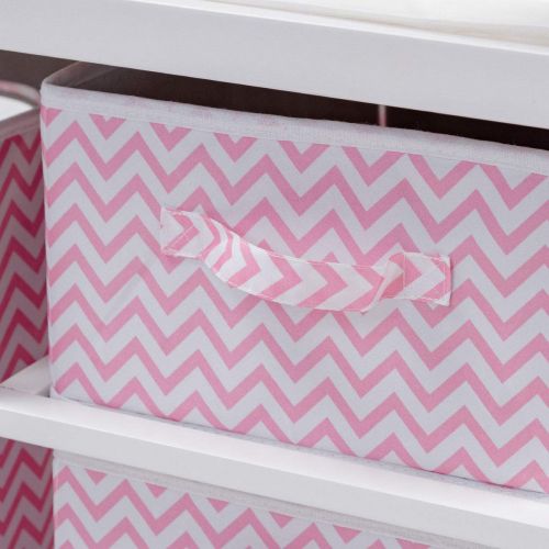  TNPSHOP Pink Infant Baby Changing Table Baskets Swaddle Hamper Diaper Wipes Storage Bins