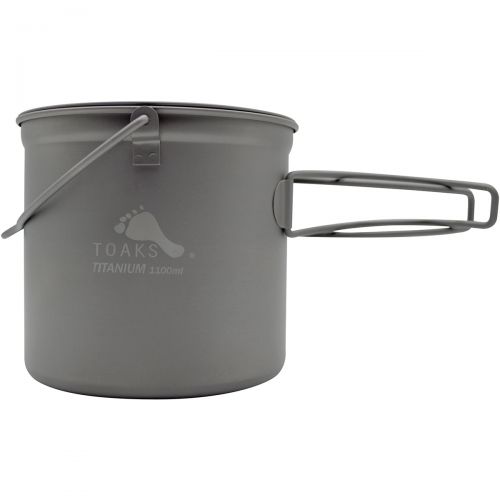  TOAKS 1100ml Titanium Camping Cooking Pot with Bail Handle and Lockable Lid