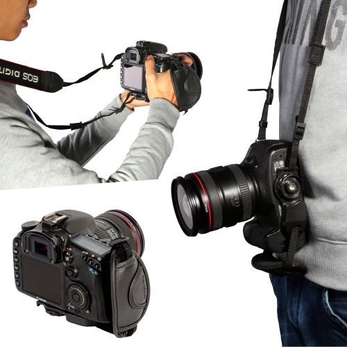  [아마존베스트]TOAZOE Leather Hand Grip Strap Compatible with Canon , Fujifilm , Nikon , Sony and more DSLR , Mirrorless Cameras