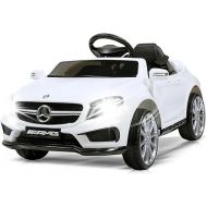 Licensed Mercedes Benz Electric Car for Kids by TOBBI,Toddler Electric Vehicle,Children Ride On Toy with Parental Remote Control/Double Doors/5 Point Safety Belt/LED Lights for Ages 3+ White