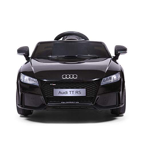  TOBBI Kids Ride On Car,Audi TT RS Licensed Kids Electric car w/ Battery Powered car w/2 Motors Remote Control,Music Mp3,Two Doors Open,Play AUX, for Boys Girls Black