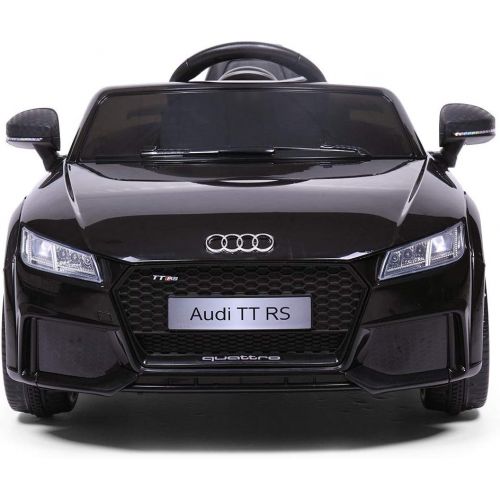  TOBBI Kids Ride On Car,Audi TT RS Licensed Kids Electric car w/ Battery Powered car w/2 Motors Remote Control,Music Mp3,Two Doors Open,Play AUX, for Boys Girls Black