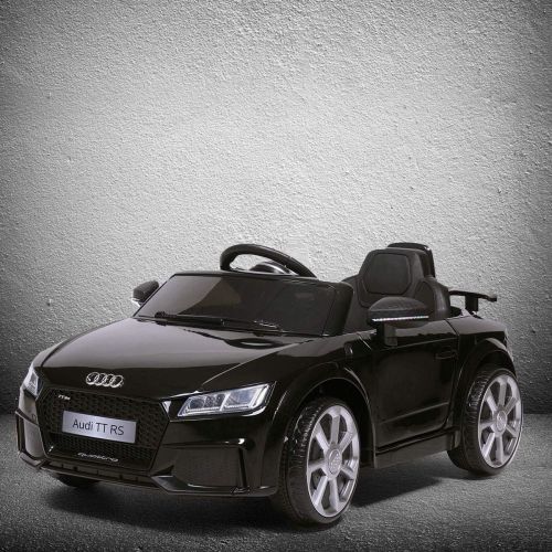  TOBBI Kids Ride On Car,Audi TT RS Licensed Kids Electric car w/ Battery Powered car w/2 Motors Remote Control,Music Mp3,Two Doors Open,Play AUX, for Boys Girls Black