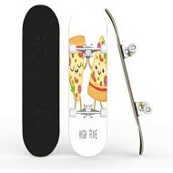 TOEGDNPK Skateboards for Beginners Teens Adults Cute Cartoon Pizza Slices Giving high Five Stock 31 X 8 Complete Standard Skate Board, Outdoor Sports Maple Double Kick Concave Skateboard