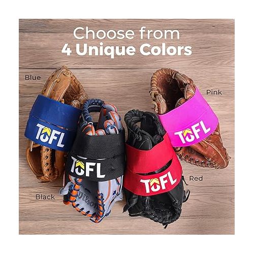  TOFL Glove Wrap - Baseball & Softball Mitt Shaper - Elastic, Former and Pocket Maker Fits Big & Small Gloves - Break-in & Maintenance Accessories - Envoltura de Guante de Beisbol